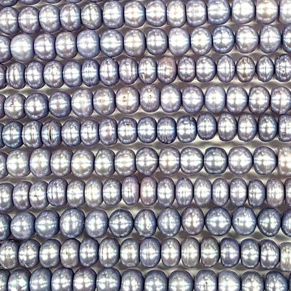 FRESHWATER PEARL RONDELLE 7-8 MM GRAYISH BLUE